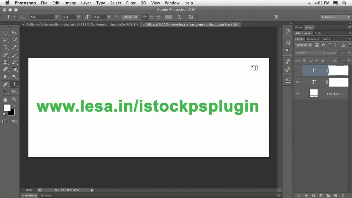 The iStock plugin downloads page showing the Adobe plugin option