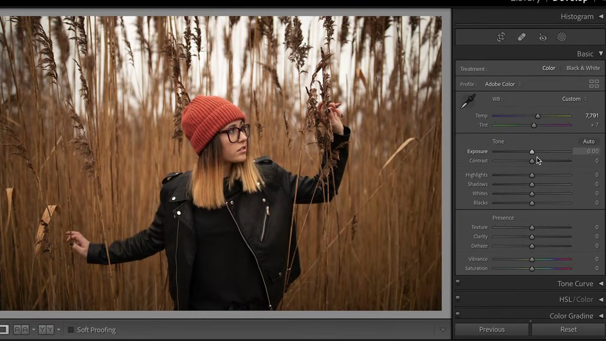 Lightroom Classic with fall photos loaded in Library