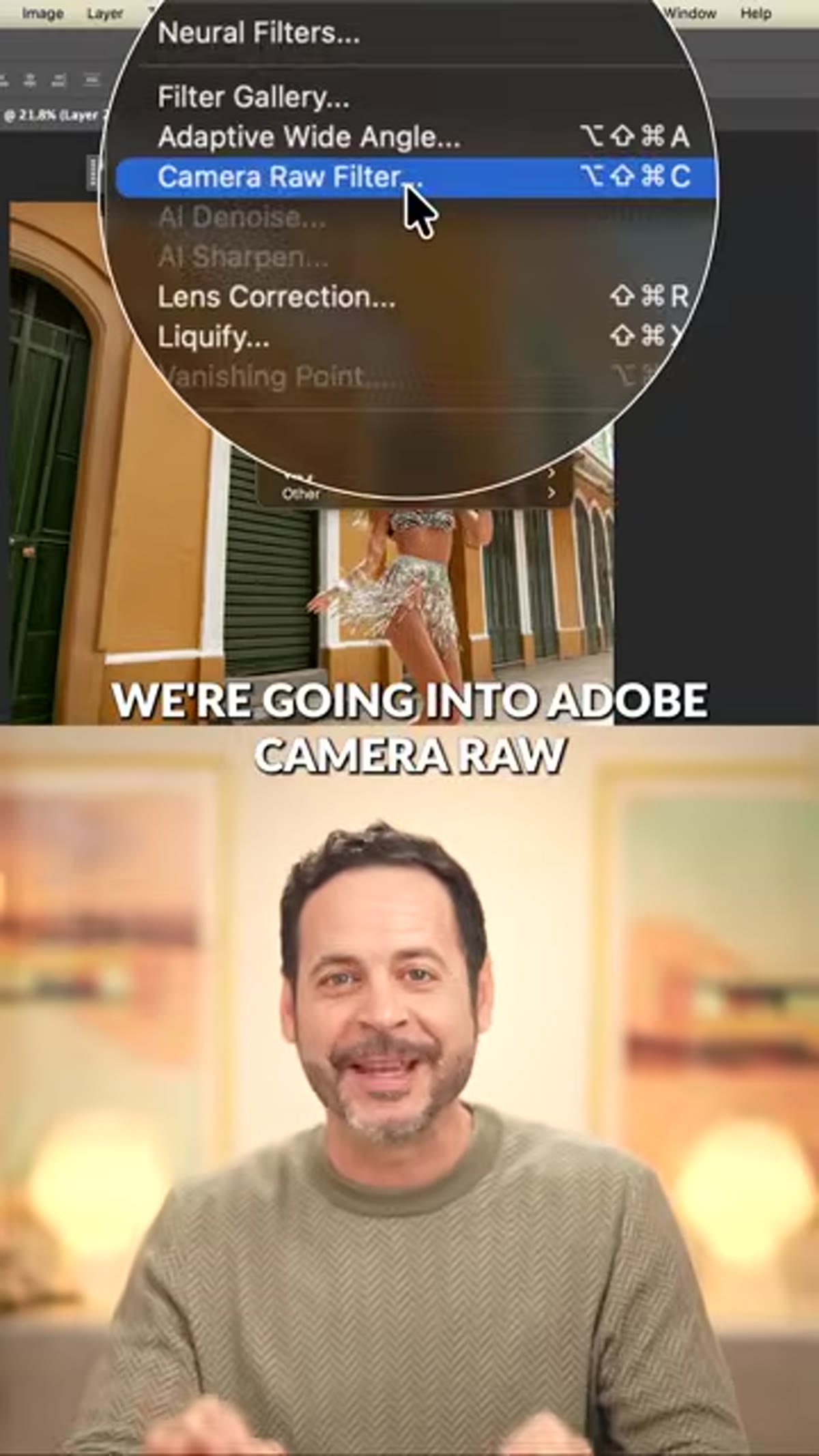 Image open in Adobe Camera Raw interface