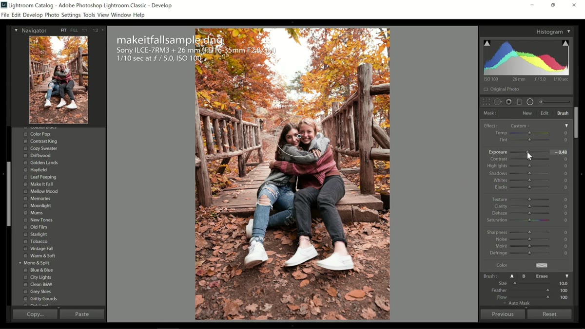 Exposure reduced outside the radial filter