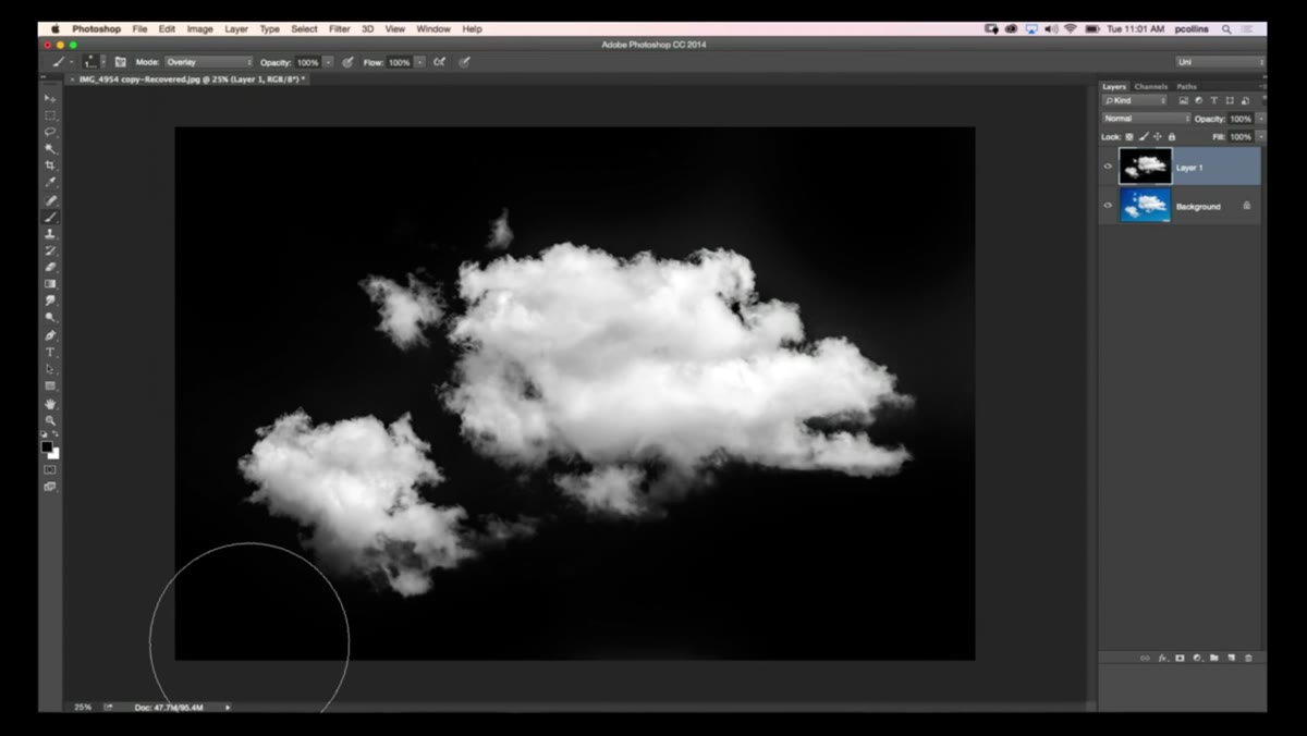 Cloud brush stamp appearing correctly on dark background
