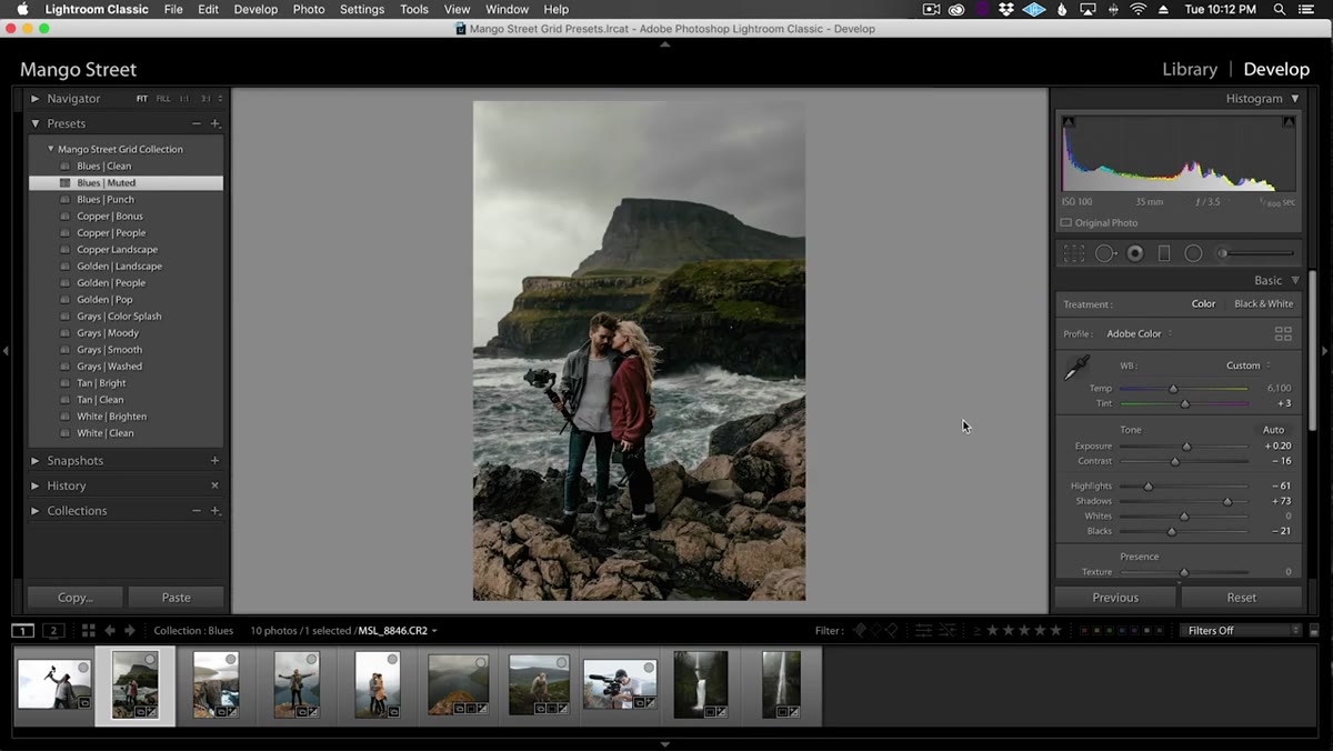 Profile corrections toggle shown in Lightroom develop panel