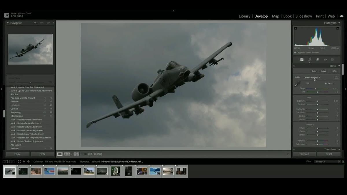 Camera Calibration panel open, Landscape profile selected