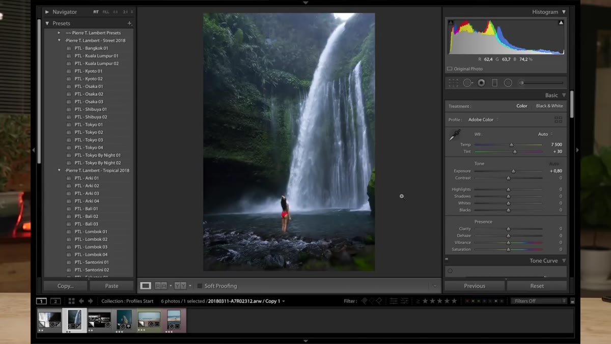Preset applied showing all sliders changed across right panel