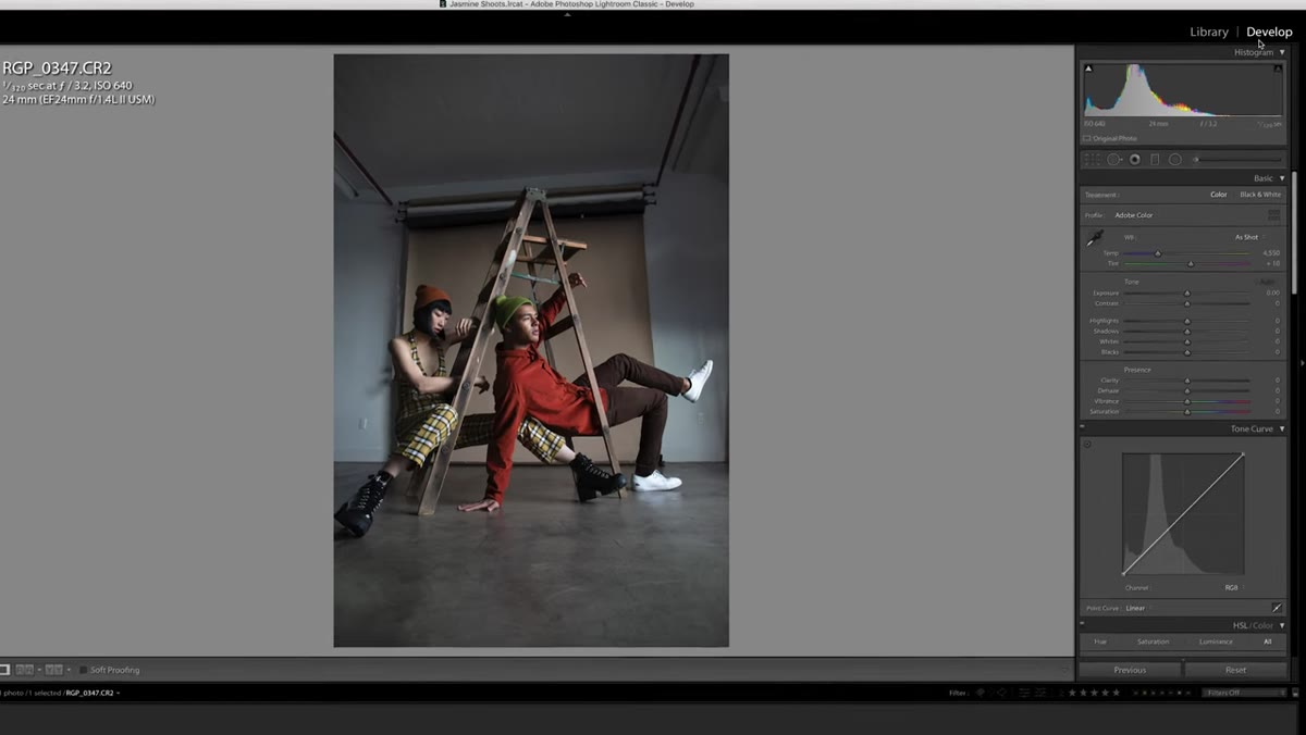 Selecting a photo in Lightroom&rsquo;s Develop module