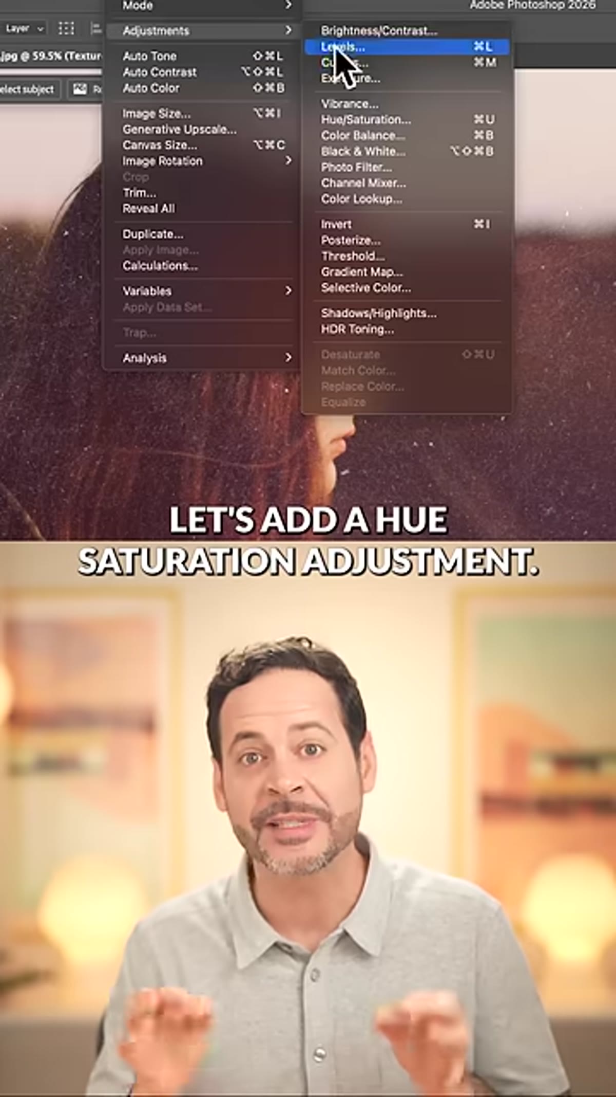 Hue Saturation adjustment panel with Colorize checkbox active