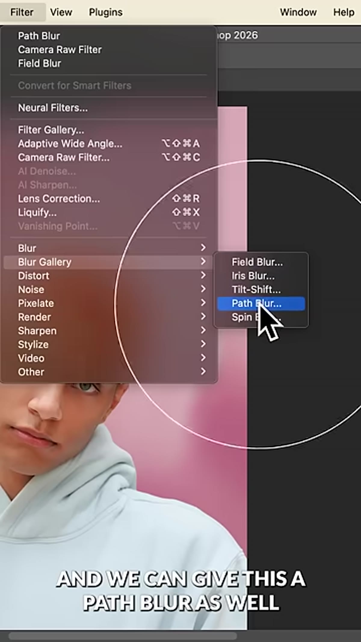 Path Blur being applied to the subject Smart Object layer