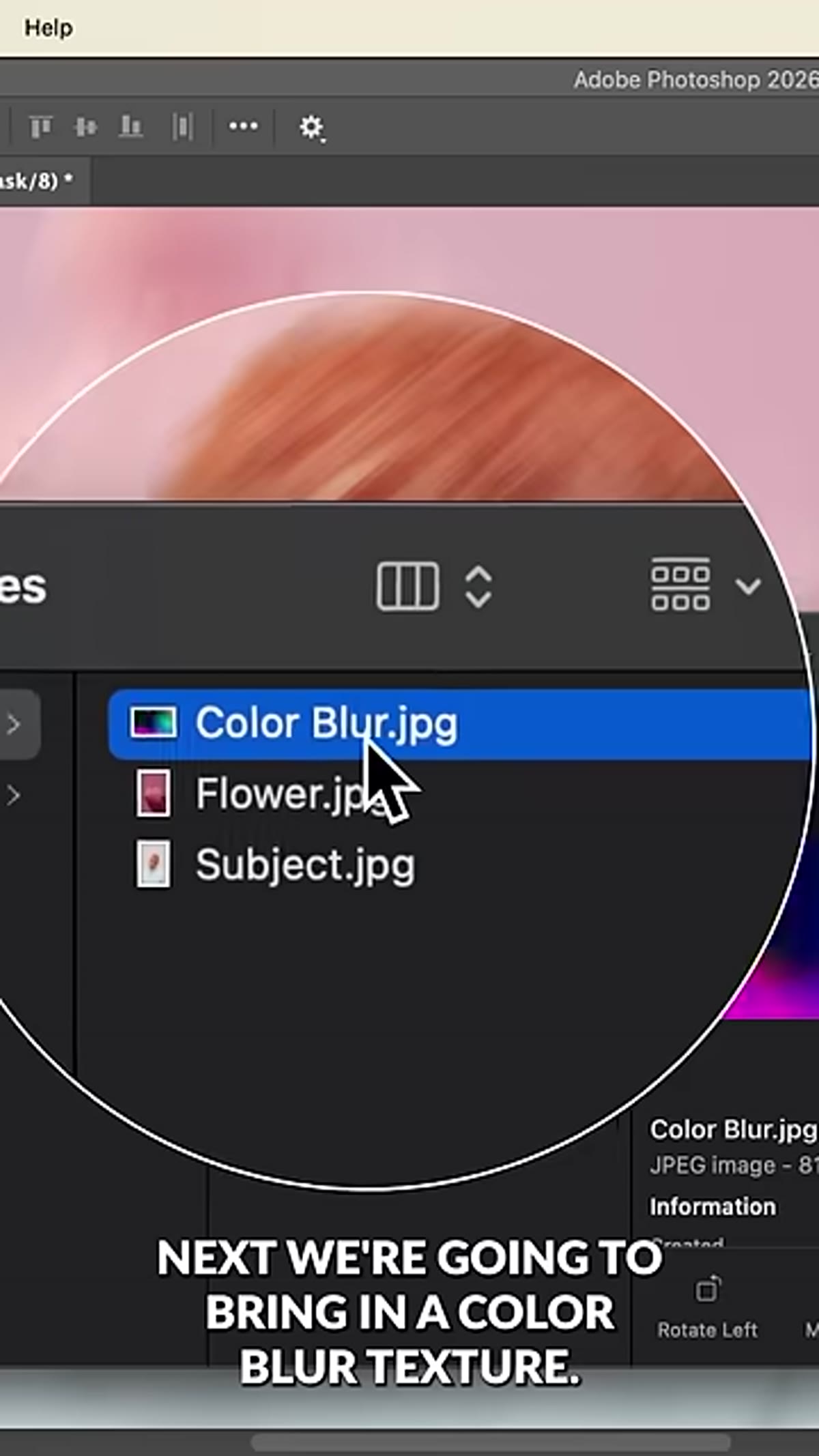 Color blur texture layer set to Screen blend mode over the composite