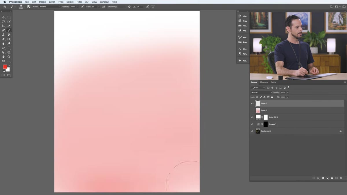 Cloud photo open, Edit menu visible with Define Brush Preset option