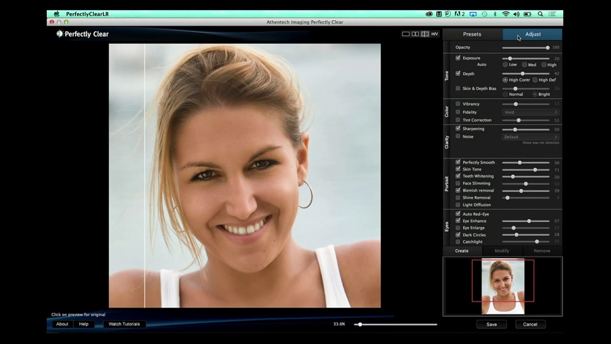 Adjust panel opening in upper right corner of the interface