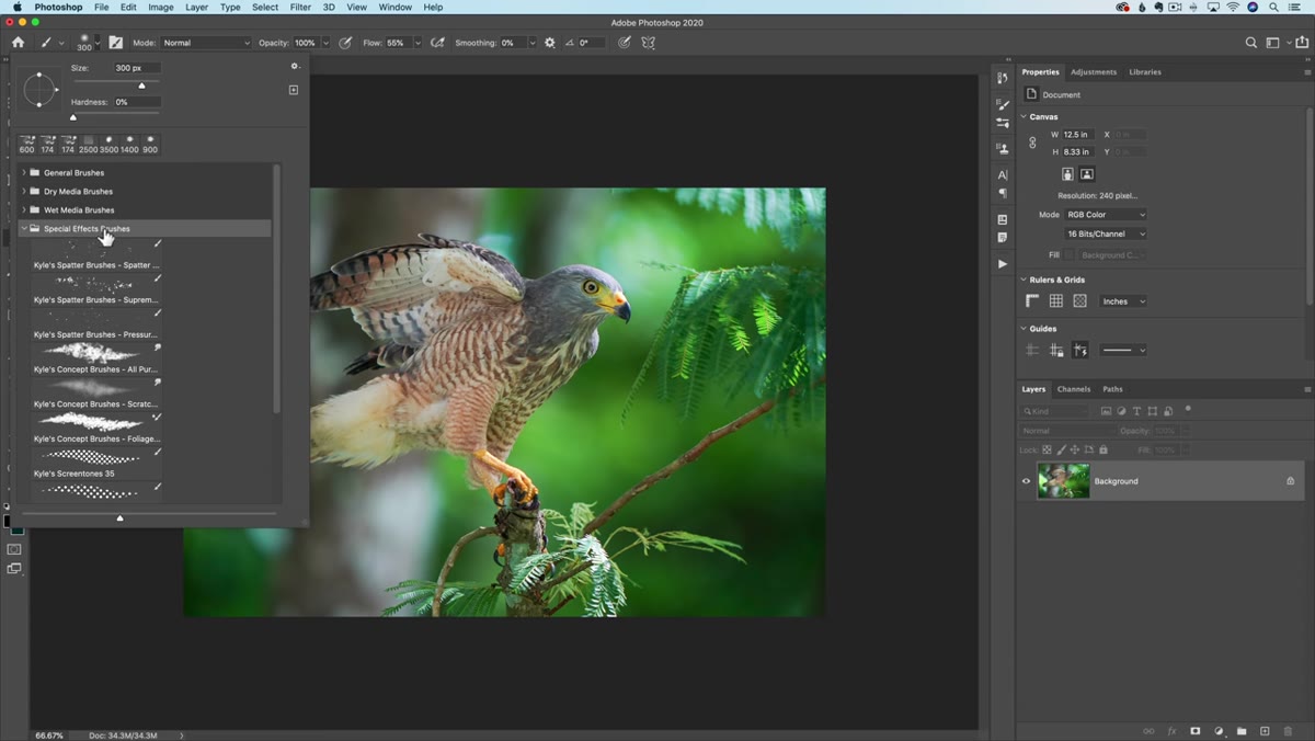Edit menu open with Define Brush Preset option highlighted