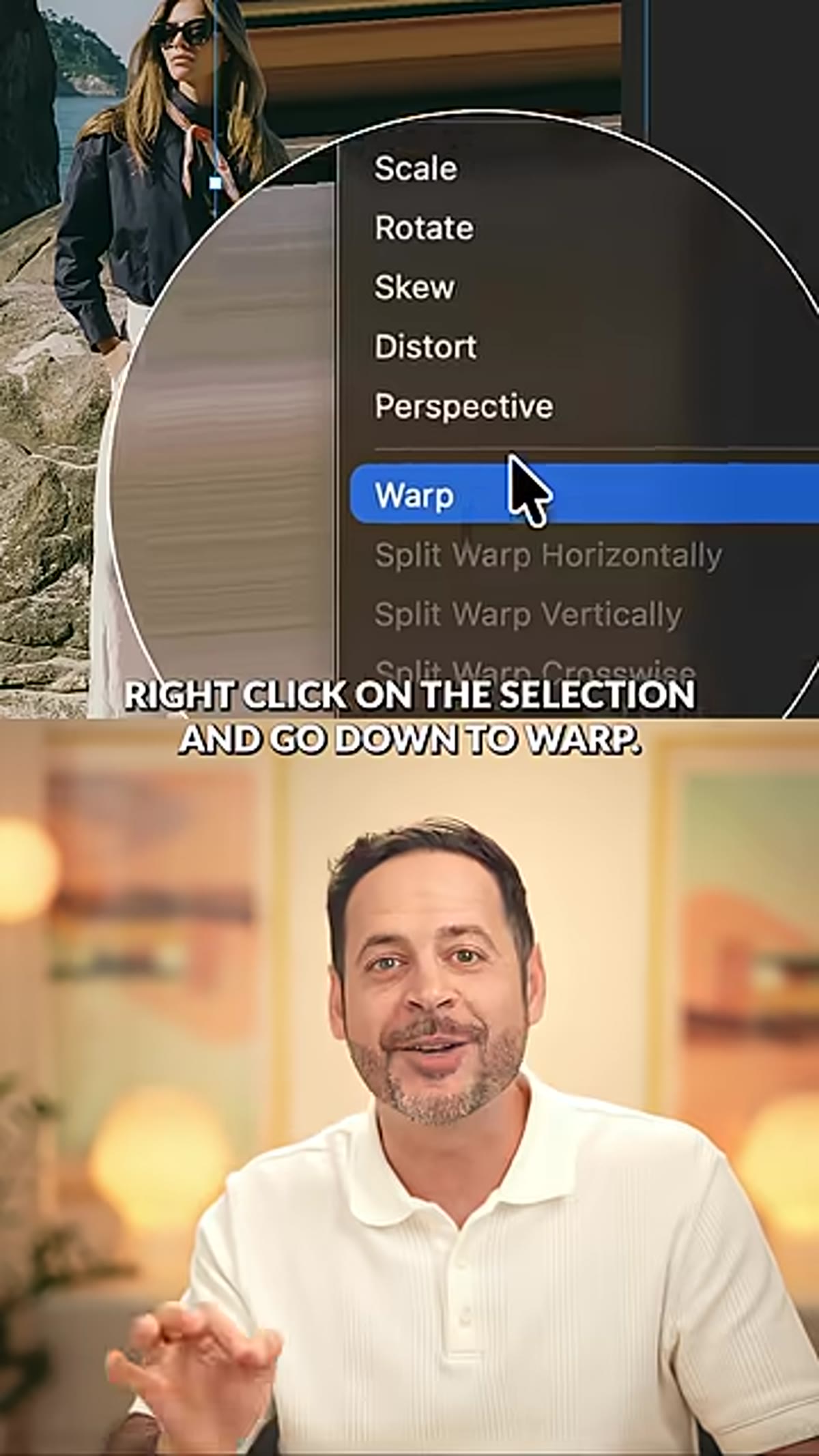 Warp grid overlay on stretched pixel layer in canvas